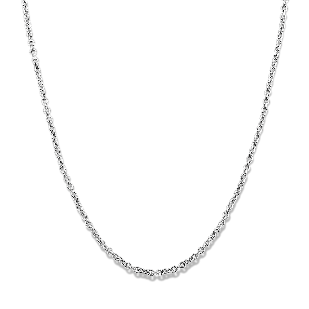30in 14K White Gold Cable Chain (1.4mm)