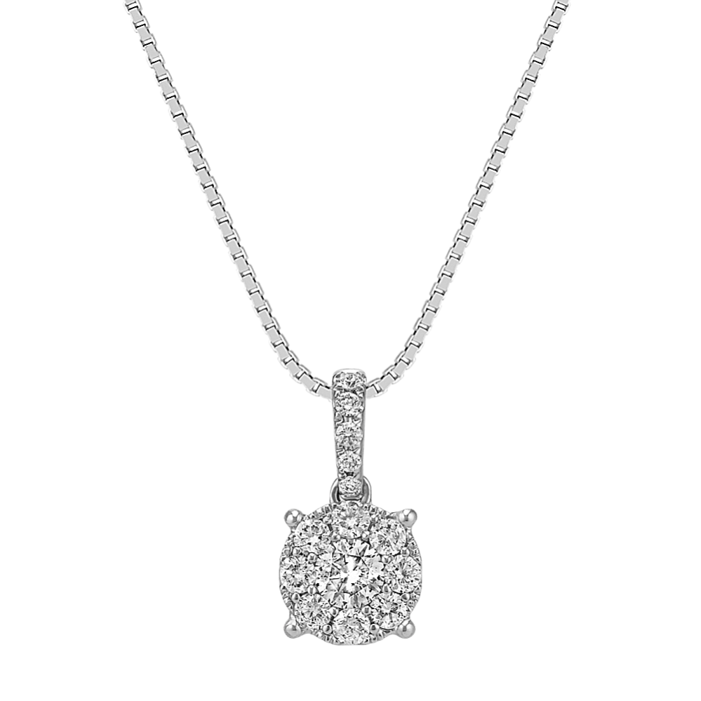 Round Diamond Cluster Pendant (18'')