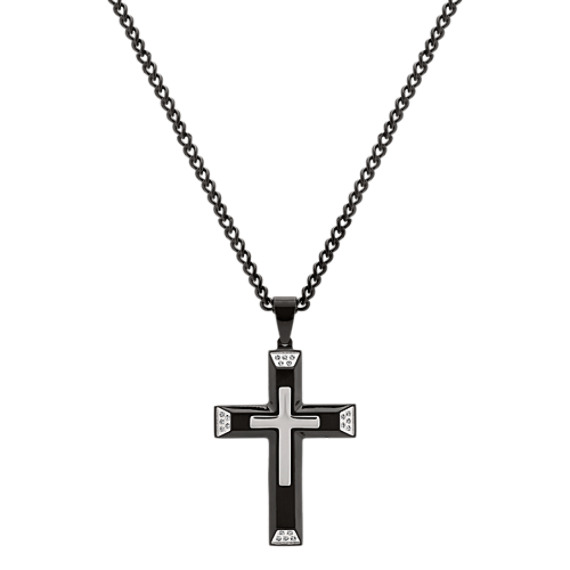 24 inch Mens Diamond Cross Mens Necklace | Shane Co.