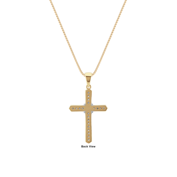 24 inch Mens Round Natural Diamond Cross Necklace