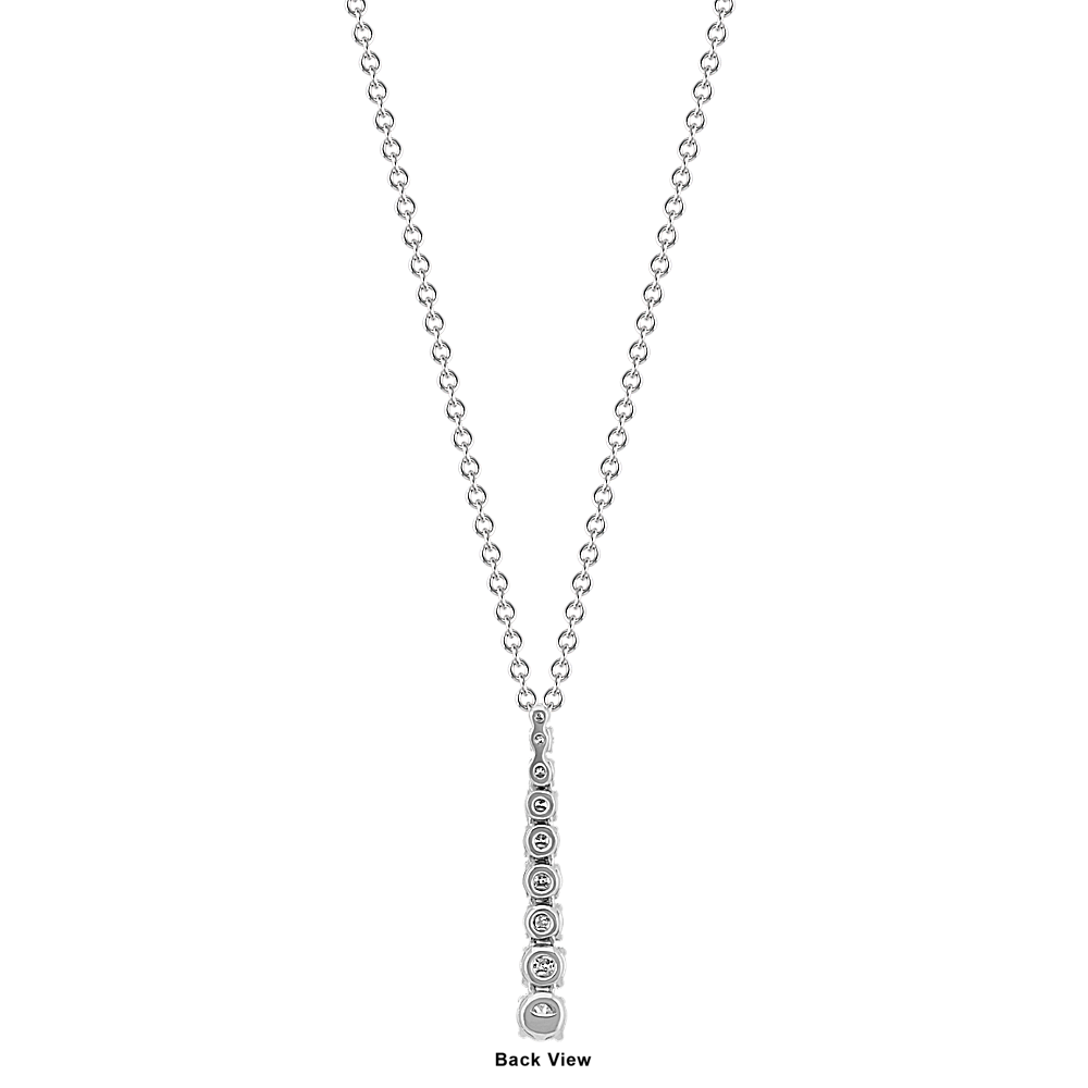 Round Diamond Journey Pendant in 14k White Gold (22 in) | Shane Co.