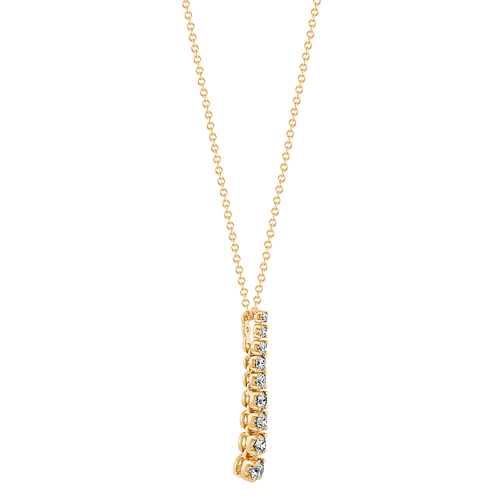 Round Diamond Journey Pendant in 14k Yellow Gold (22 in) | Shane Co.