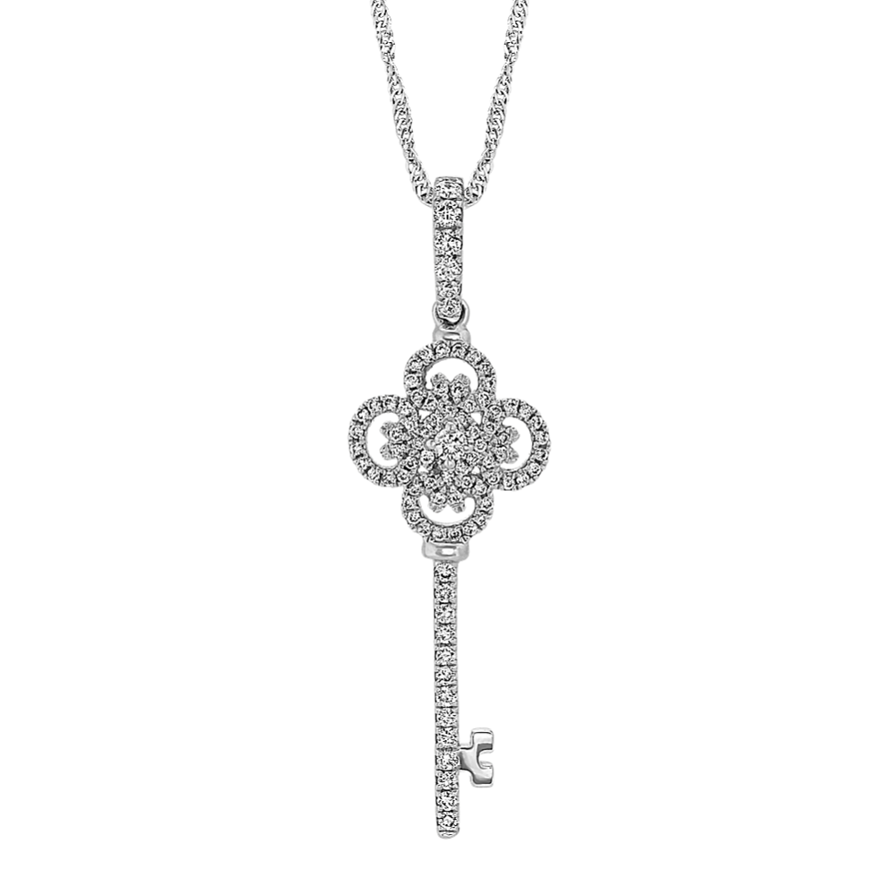 Round Diamond Key Pendant (20 in.)