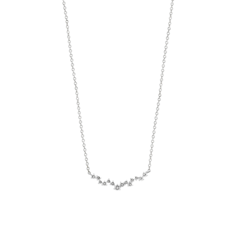Crete Natural Diamond Necklace in 14K White Gold (18 in)