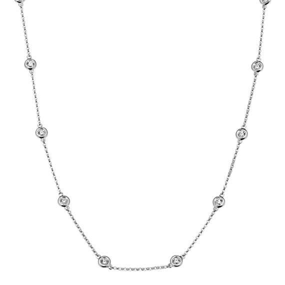 Round Diamond Station Necklace (18 in.)