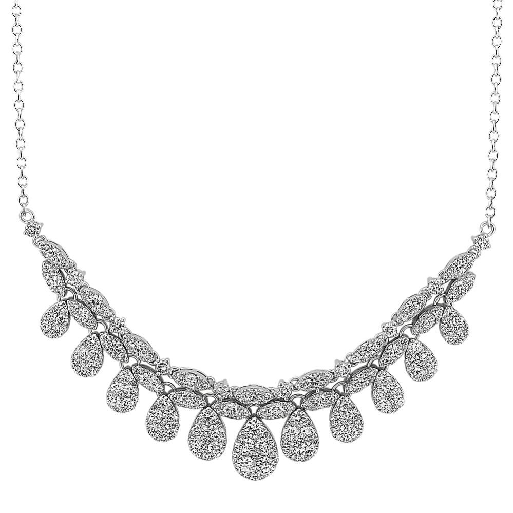 Round Diamond Teardrop Necklace (18 in)