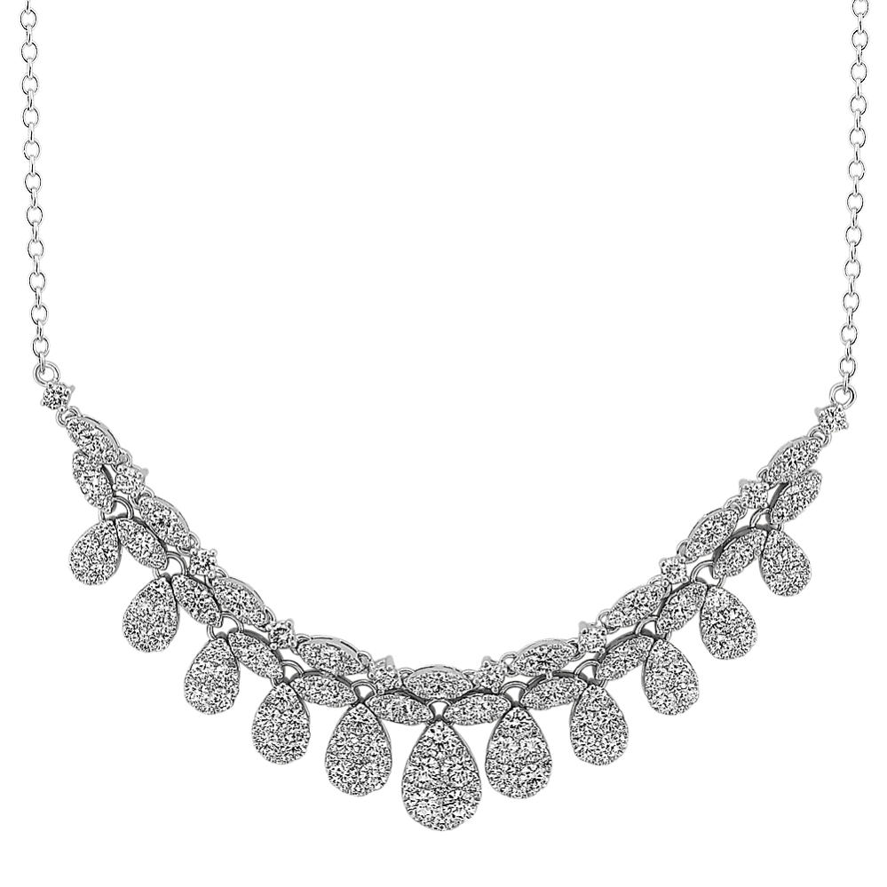 Round Diamond Teardrop Necklace (18'')