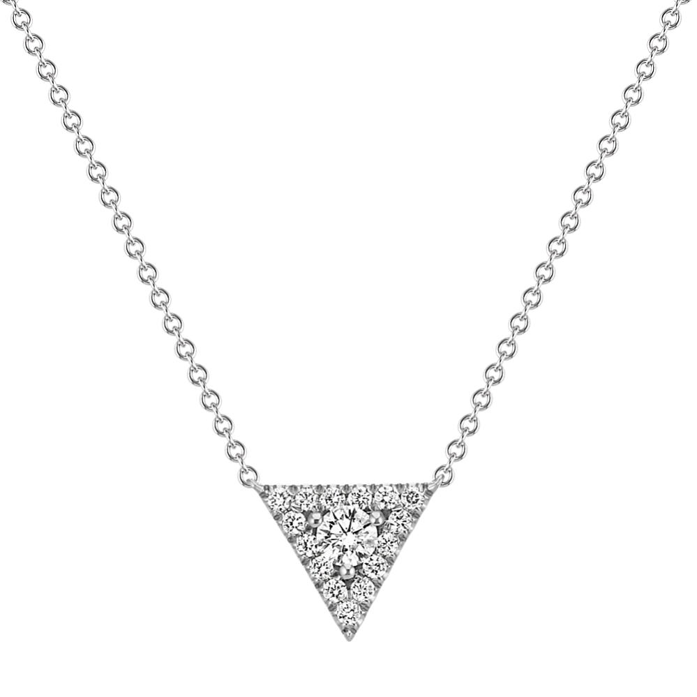 Round Diamond Triangle Necklace (17'')