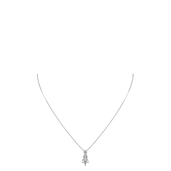 Beautiful SS White Ice Twisted Diamond Accent Necklace
