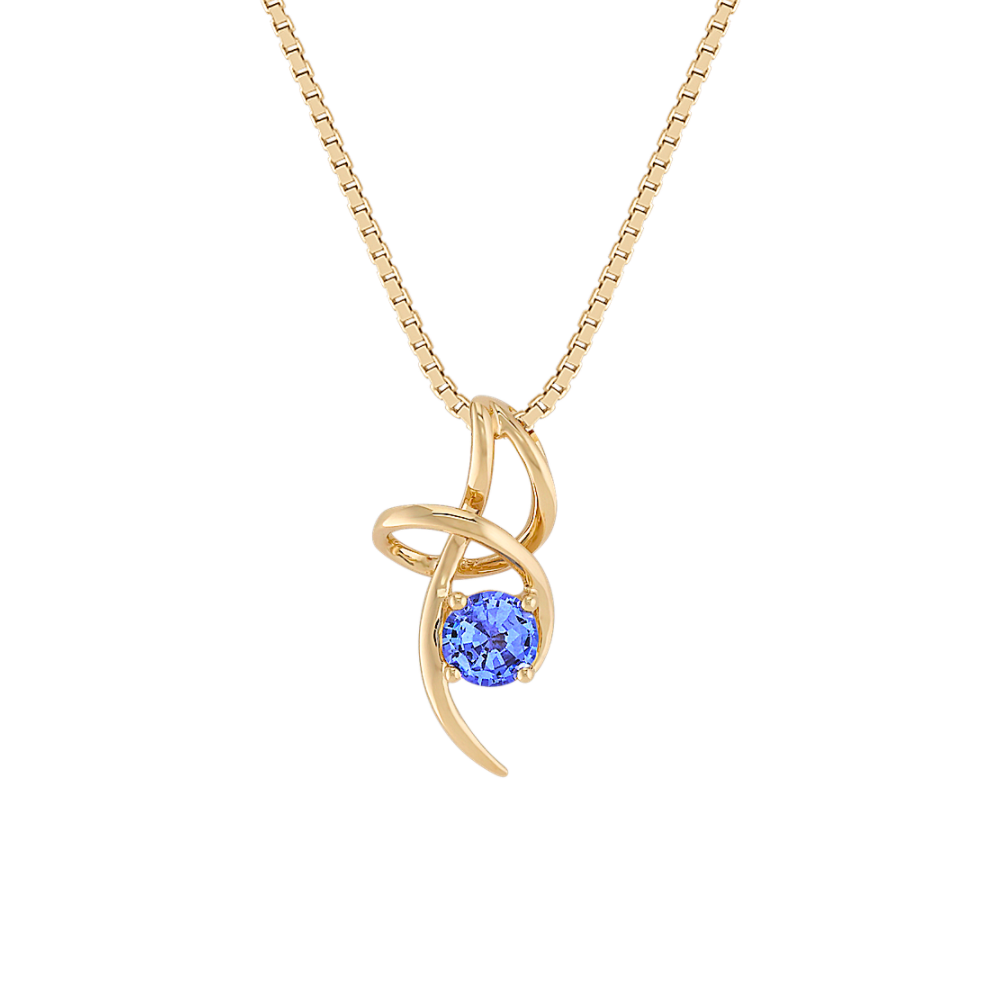 Milo Kentucky Blue Natural Sapphire Pendant in 14K Yellow Gold (18 in)