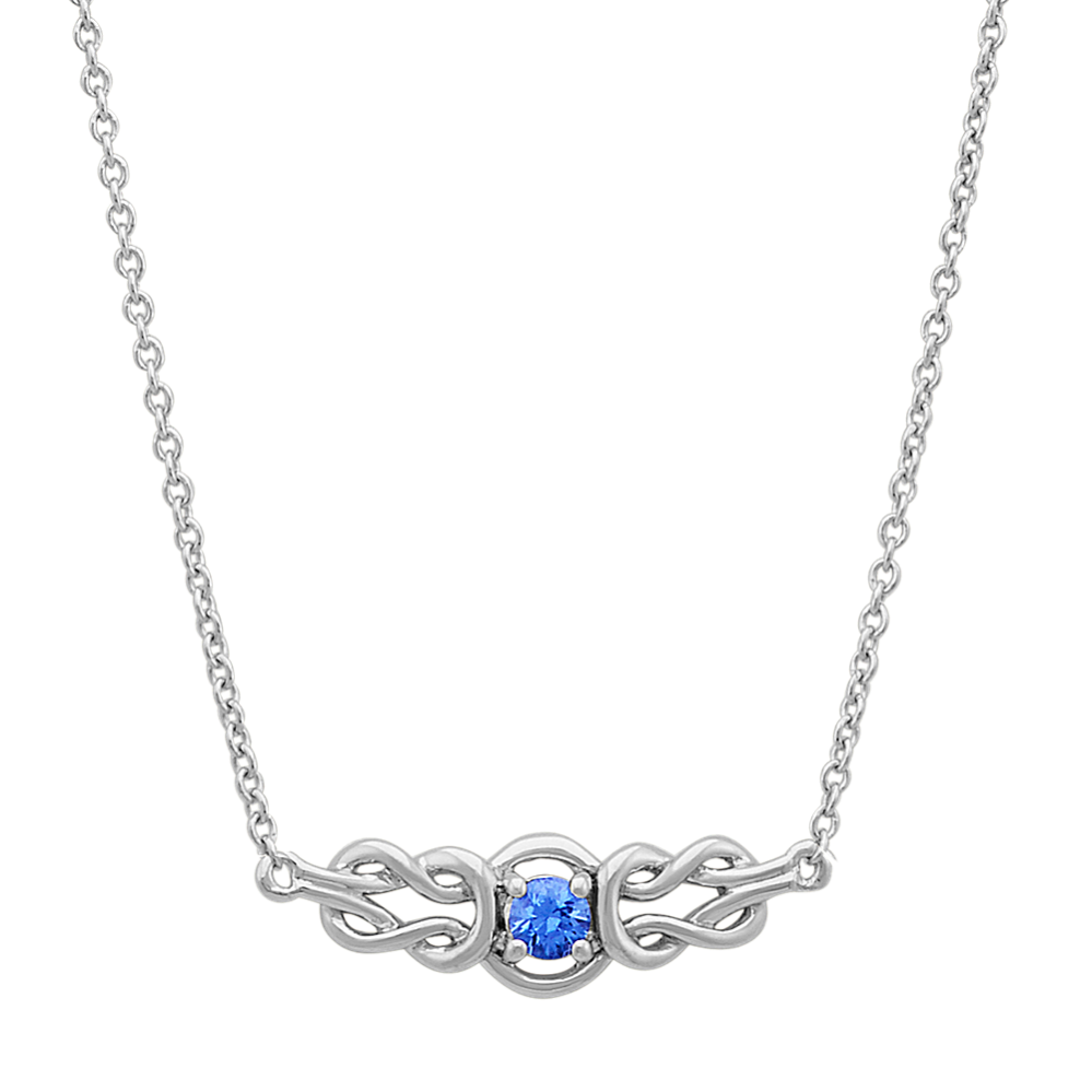 Round Kentucky Blue Sapphire Vintage Necklace (18 in)