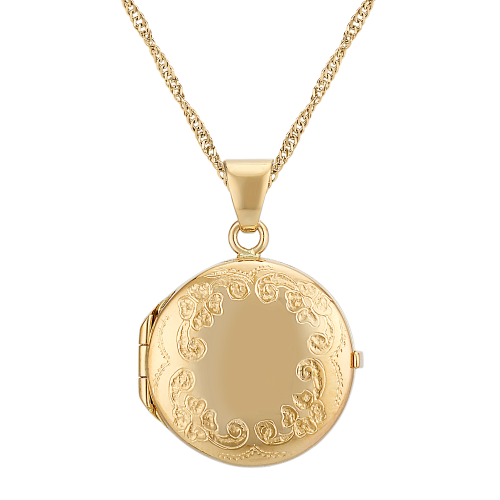 Round Locket in 14k Yellow Gold (18'')