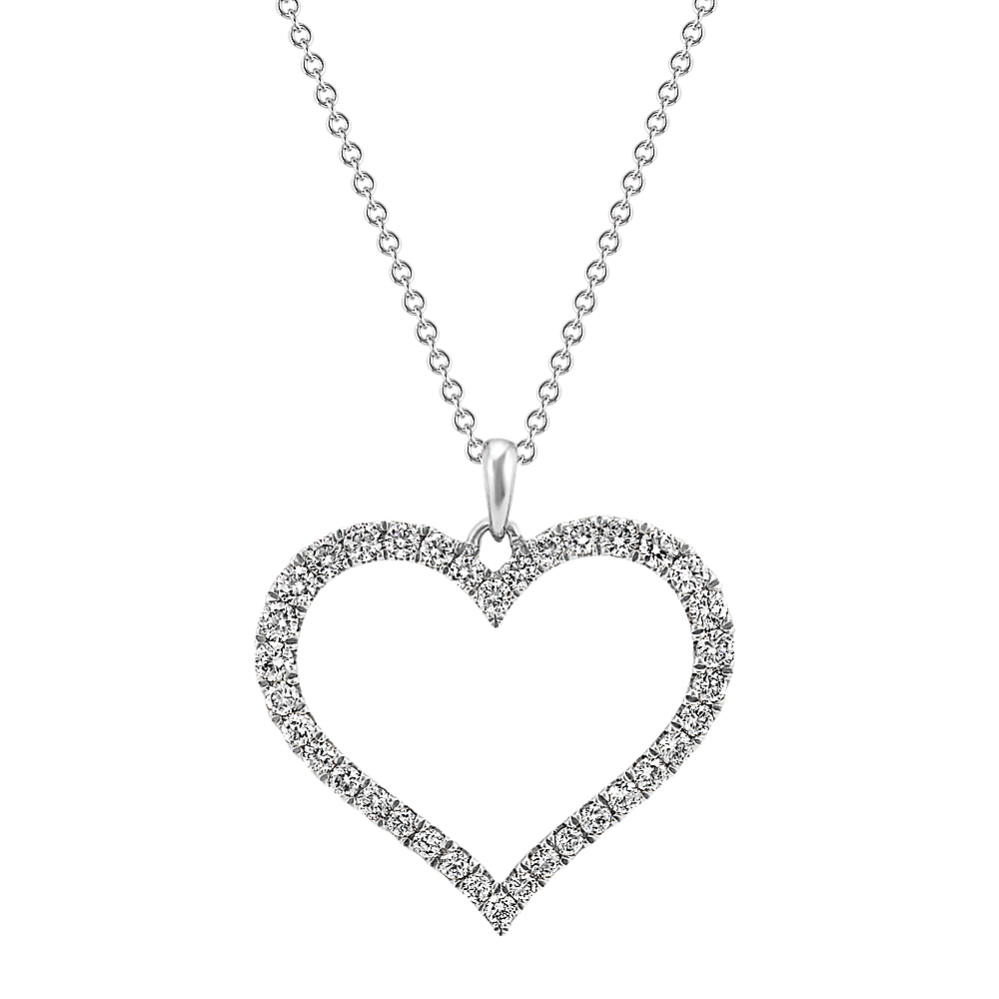 Round Diamond Heart Pendant (22 in.)