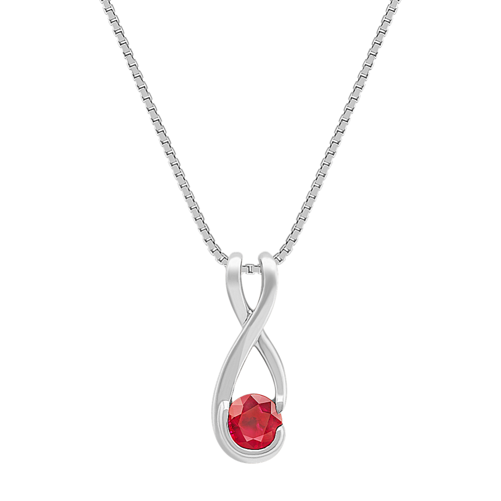 Round Ruby Pendant (18 in)