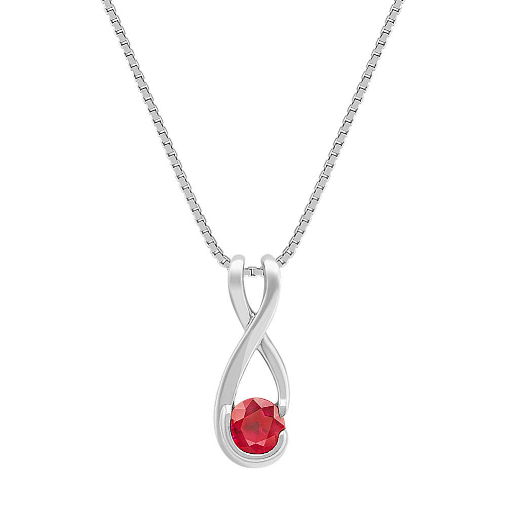 Round Ruby Pendant (18'')