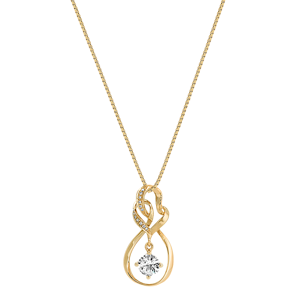 LÚDERE 14K Gold Angular Pendant Necklace Lined with Diamond or White Sapphire Mirror Pave on A 1mm Rolo Chain Diamond