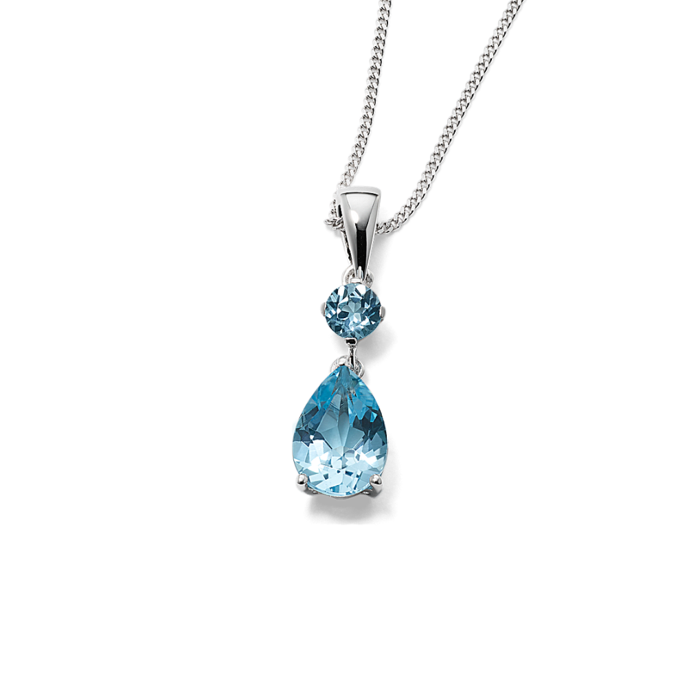 Somerset Sky Blue Topaz Pendant in Sterling Silver | Shane Co.