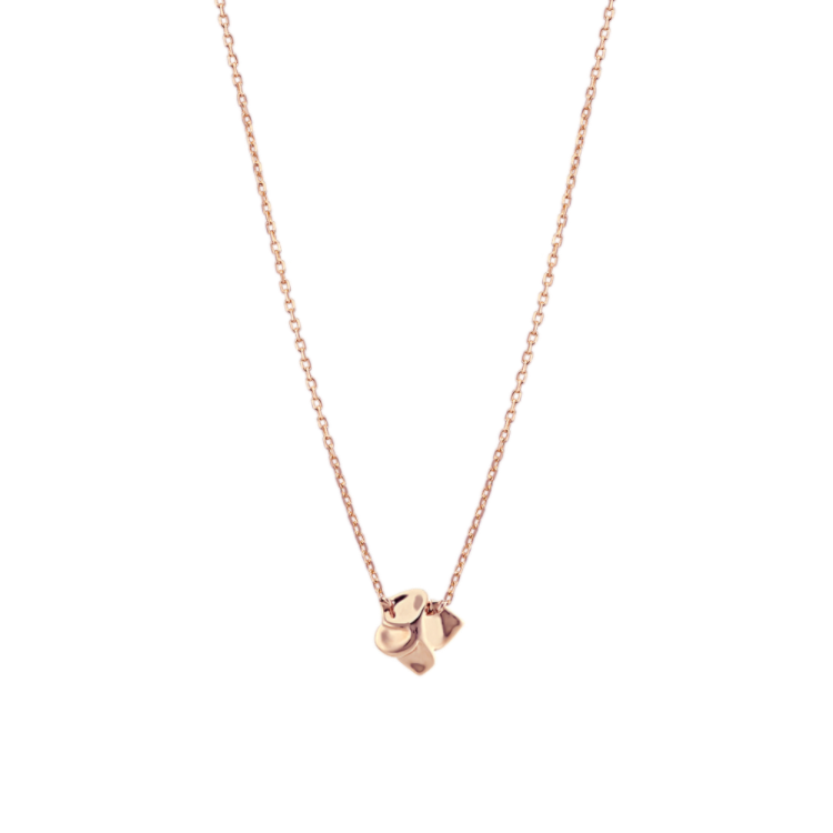 Jane Natural Ruby and Natural Diamond Flower Necklace in 14K Rose Gold (18 in)