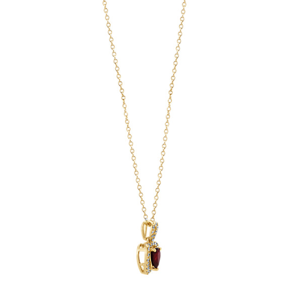 Ruby Diamond Heart Pendant In Yellow Gold 22 Shane Co - Ruby Heart Pendant Yellow Gold
