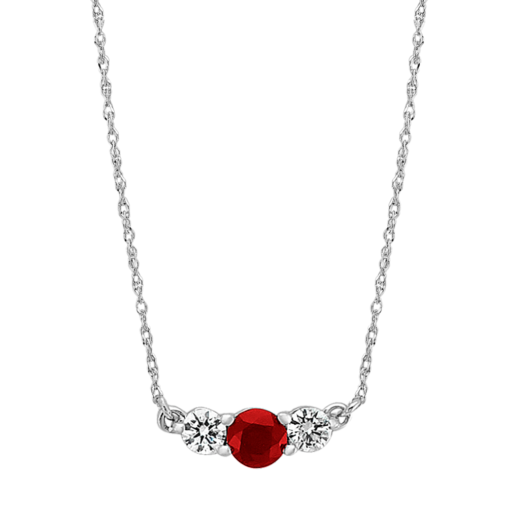 Ruby and Diamond Necklace (18 in)
