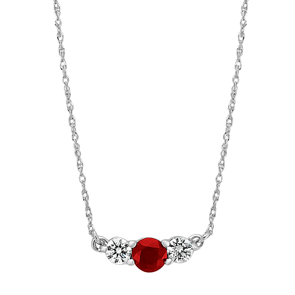 Ruby and Diamond Necklace (18'')