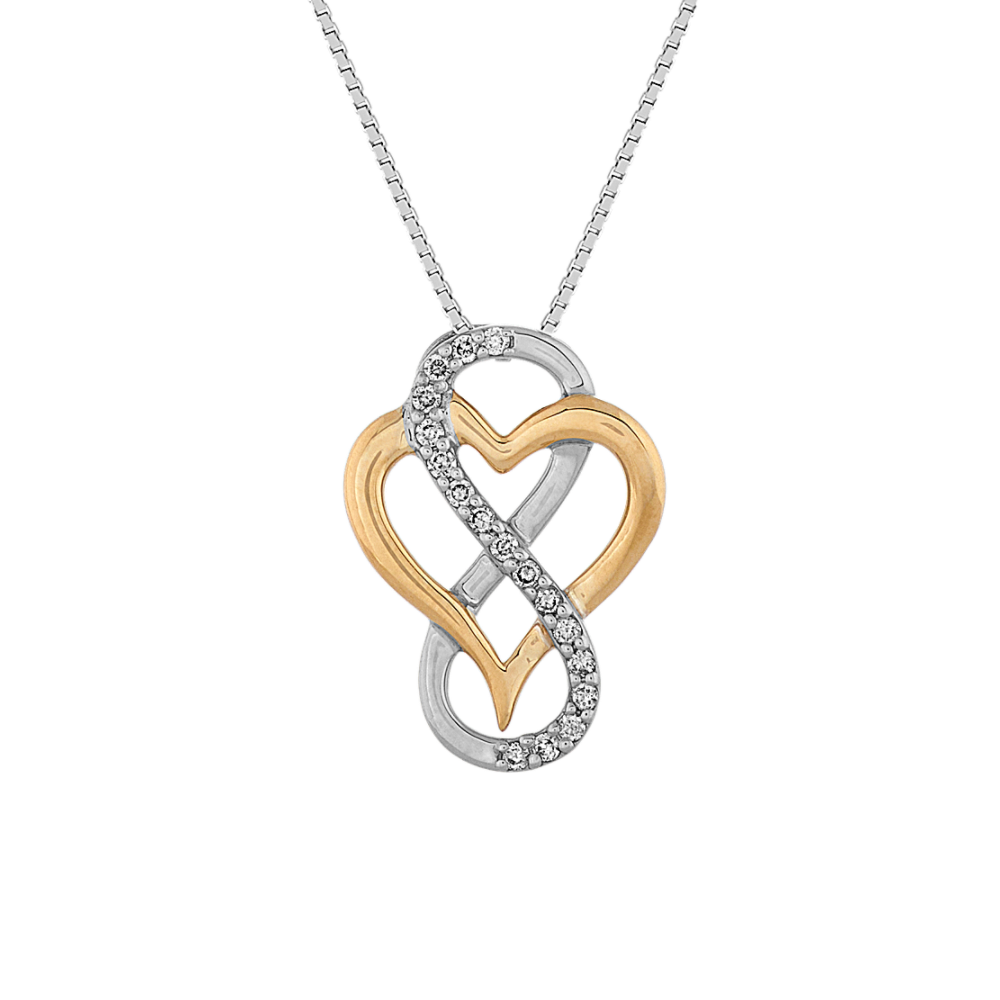 Sadie Infinity and Heart Pendant in Sterling Silver and Yellow Gold (20 in)