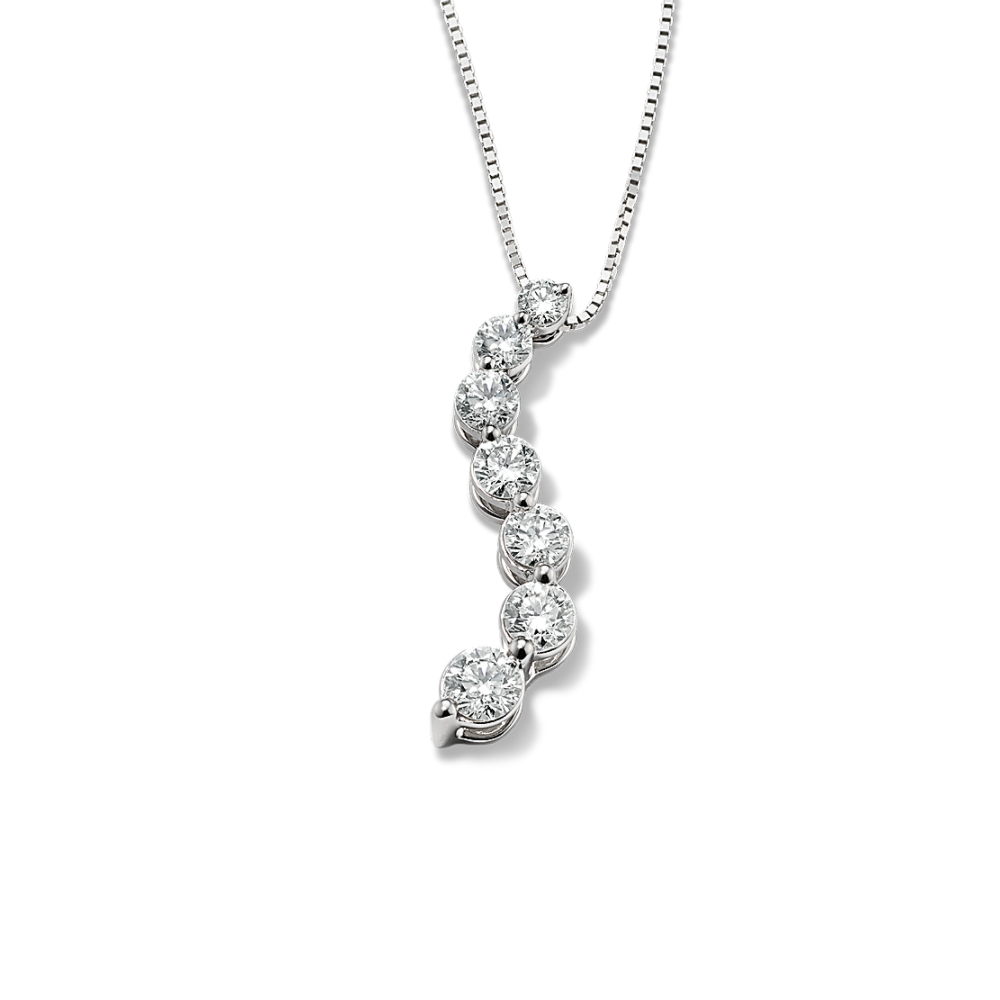 Seine Natural Diamond Pendant in 14K White Gold (18 in)