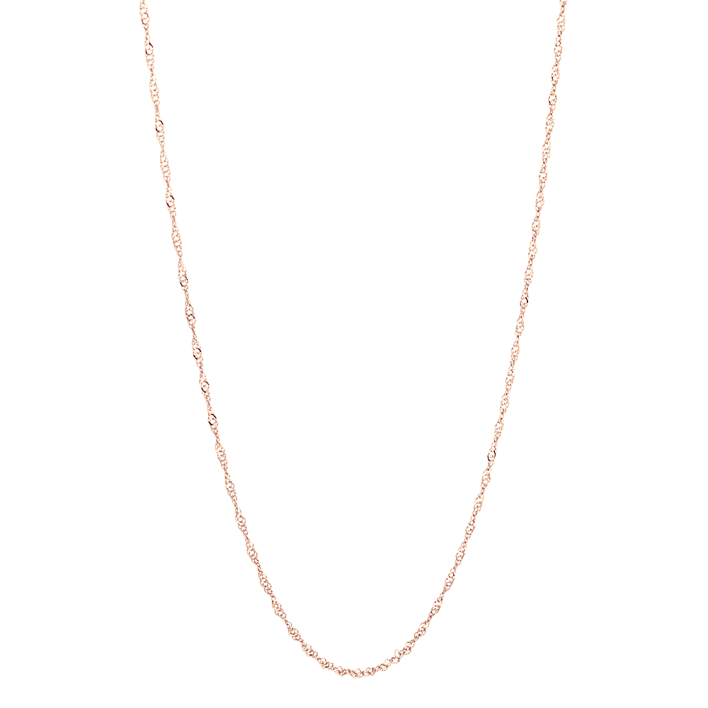 Singapore Chain in 14k Rose Gold (18 in) | Shane Co.