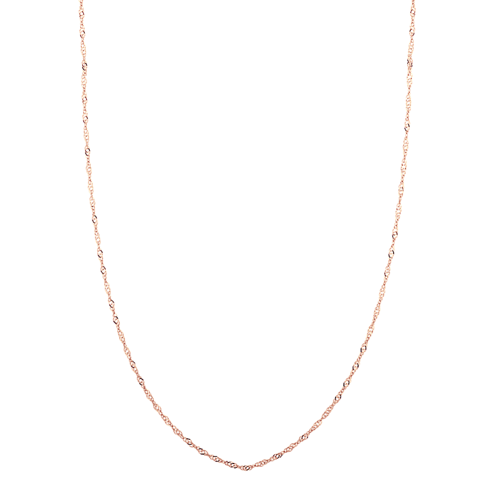 Singapore Chain in 14k Rose Gold (18 in)