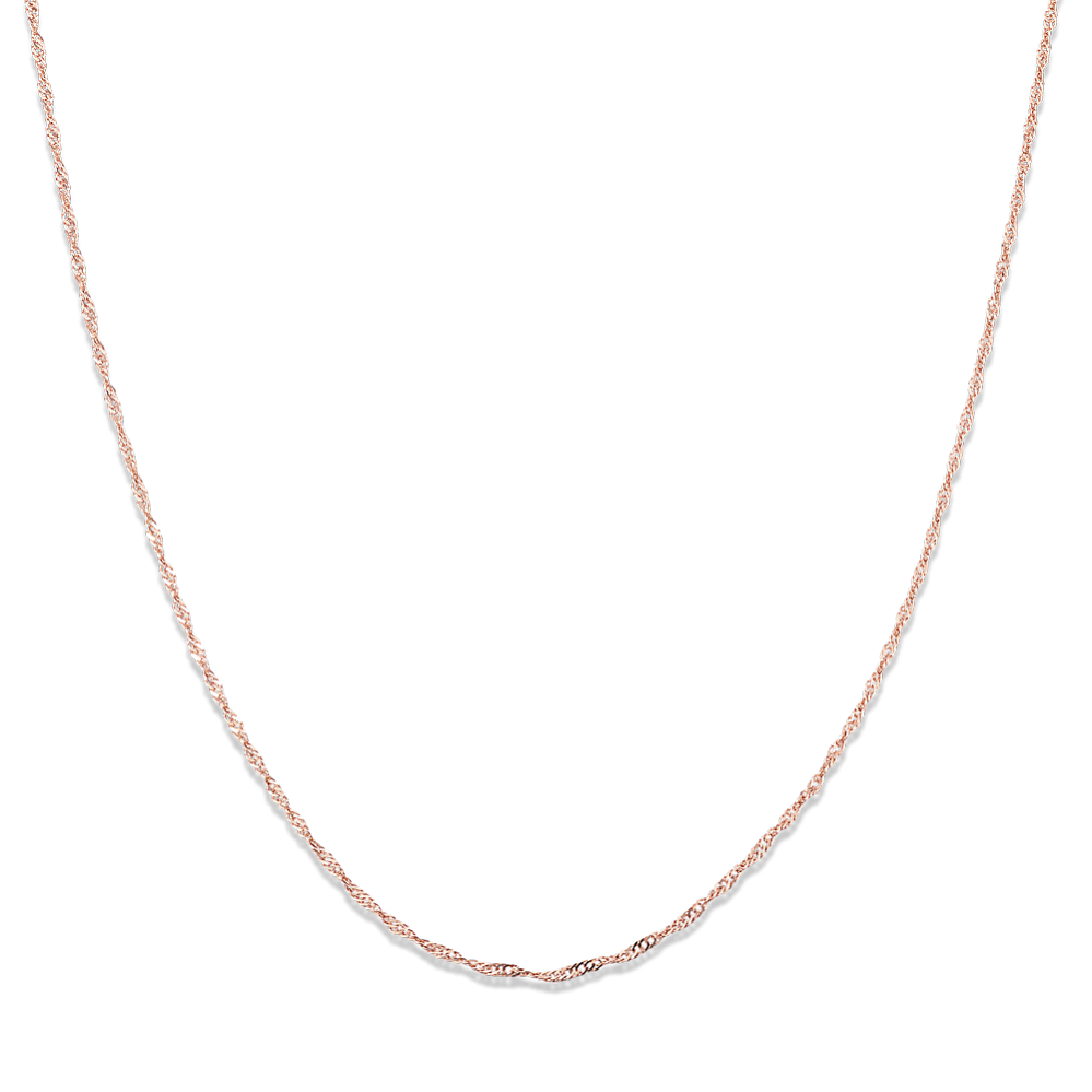 18'' 14k Rose Gold Singapore Chain (1mm)