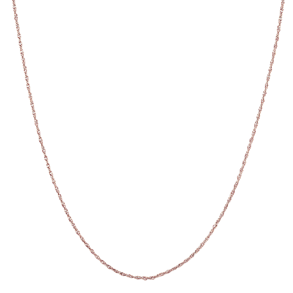 Singapore Chain in 14k Rose Gold (24 in)