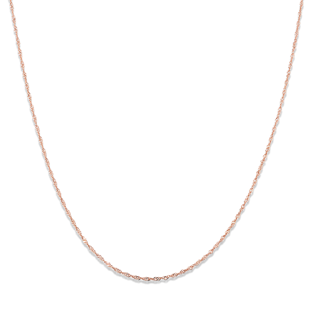 24'' 14k Rose Gold Singapore Chain (1mm)