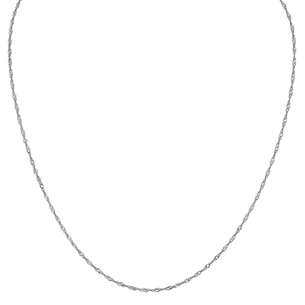 Singapore Chain in 14k White Gold (18'')