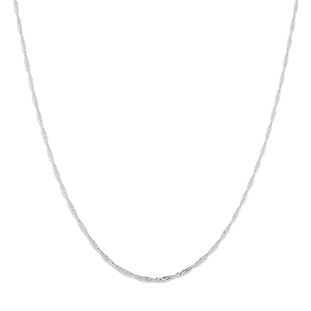 20in 14K White Gold Singapore Chain (1mm)