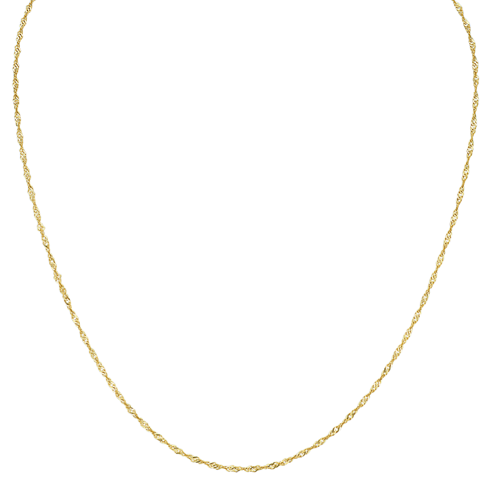 Singapore Chain in 14k Yellow Gold (18'')