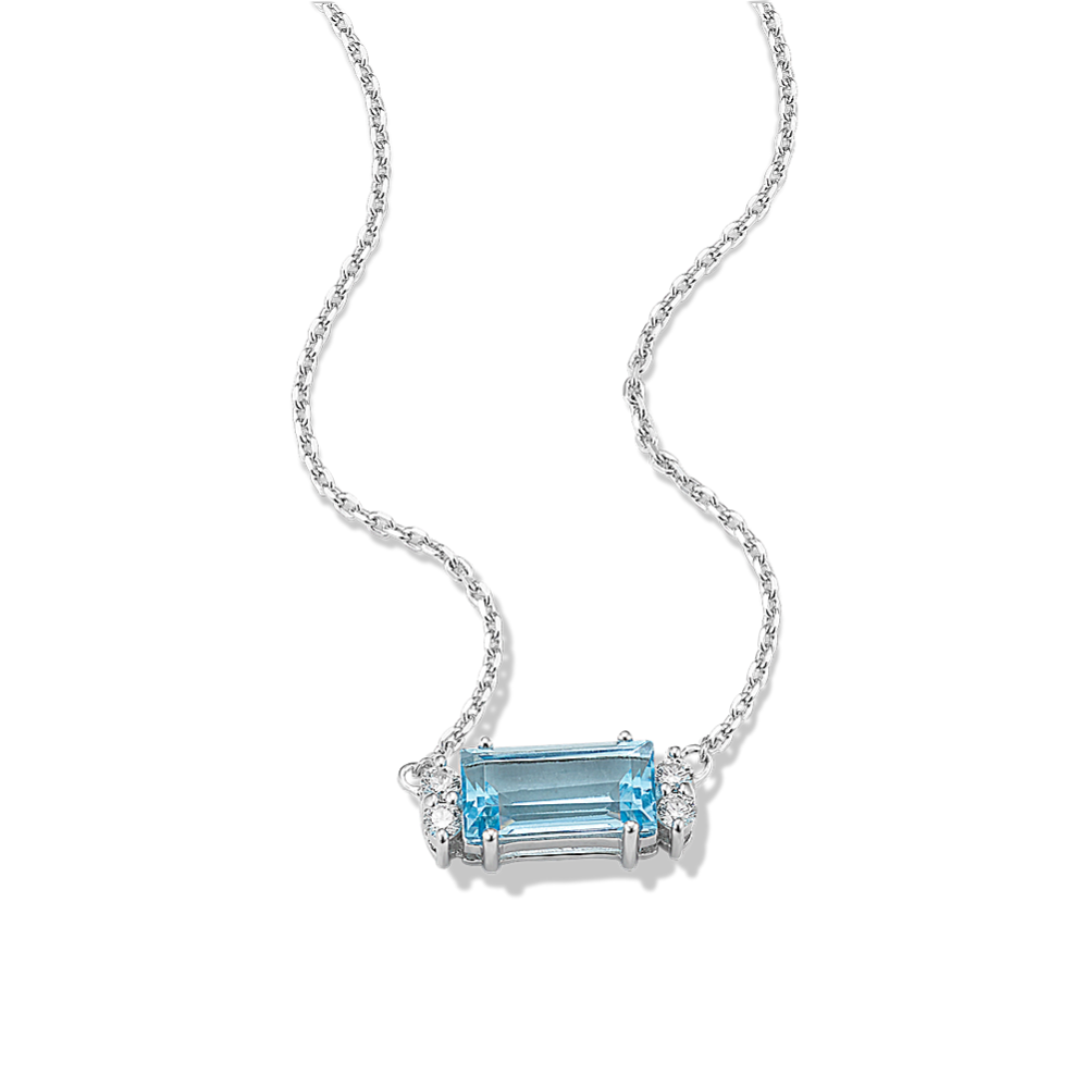 Raine Sky Blue Topaz & Diamond Necklace