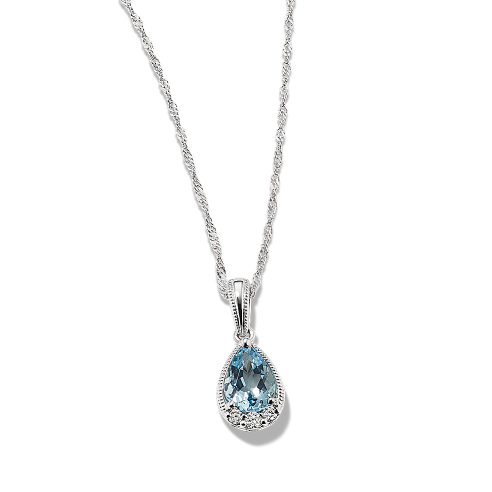 Sloane Aquamarine & Diamond Pendant