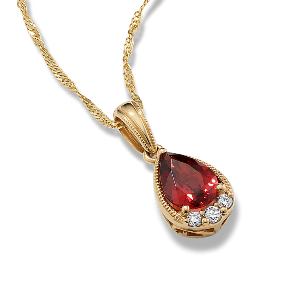 Garnet & Diamond pendant Garnet & Diamond pendant