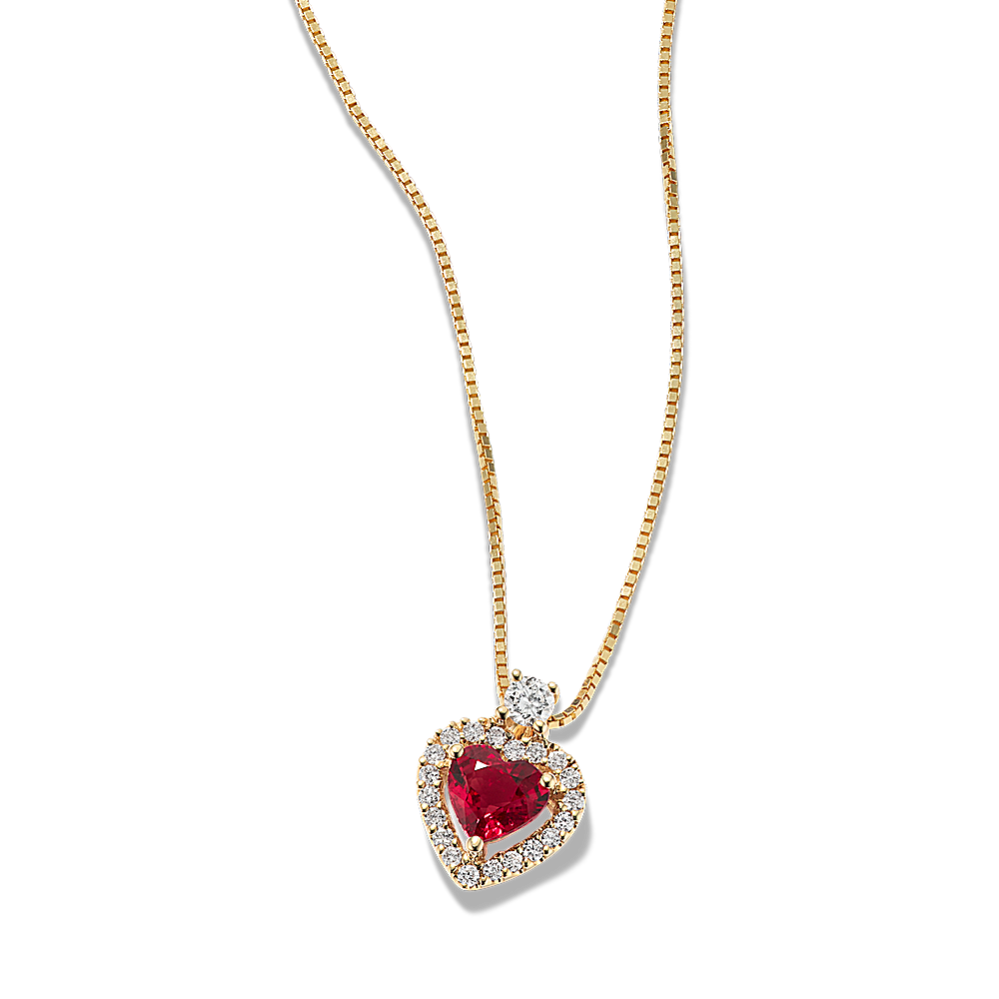 Ruby heart clearance necklace with diamonds