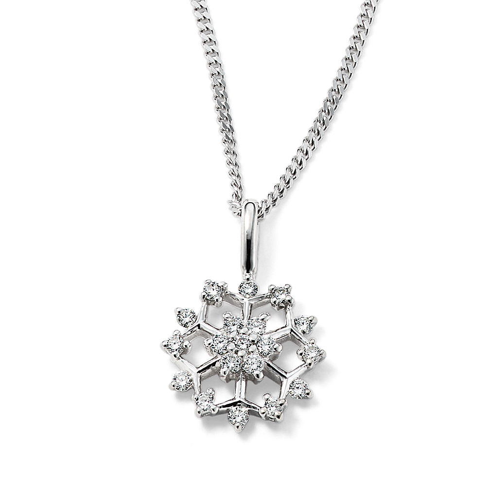 Snowflake Diamond Pendant (22 in)
