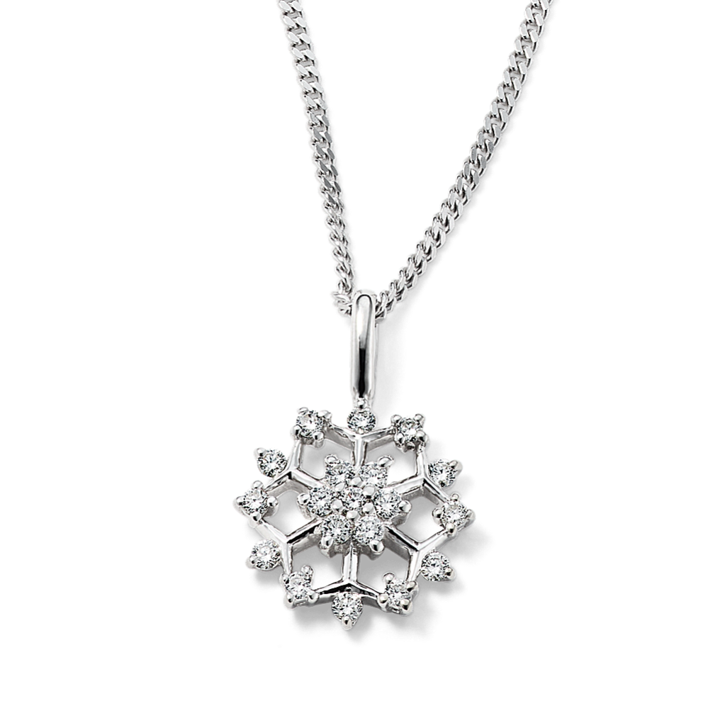 Snowflake Diamond Pendant (22'')