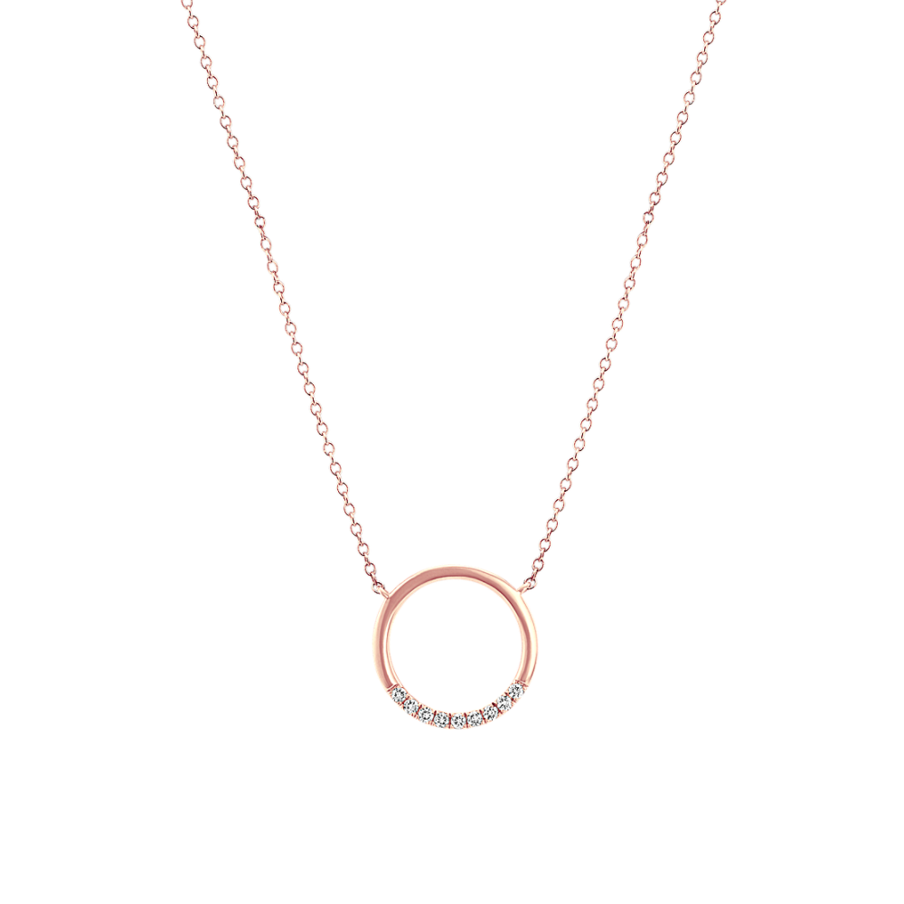Sonora Natural Diamond Circle Necklace in 14K Rose Gold (18 in)