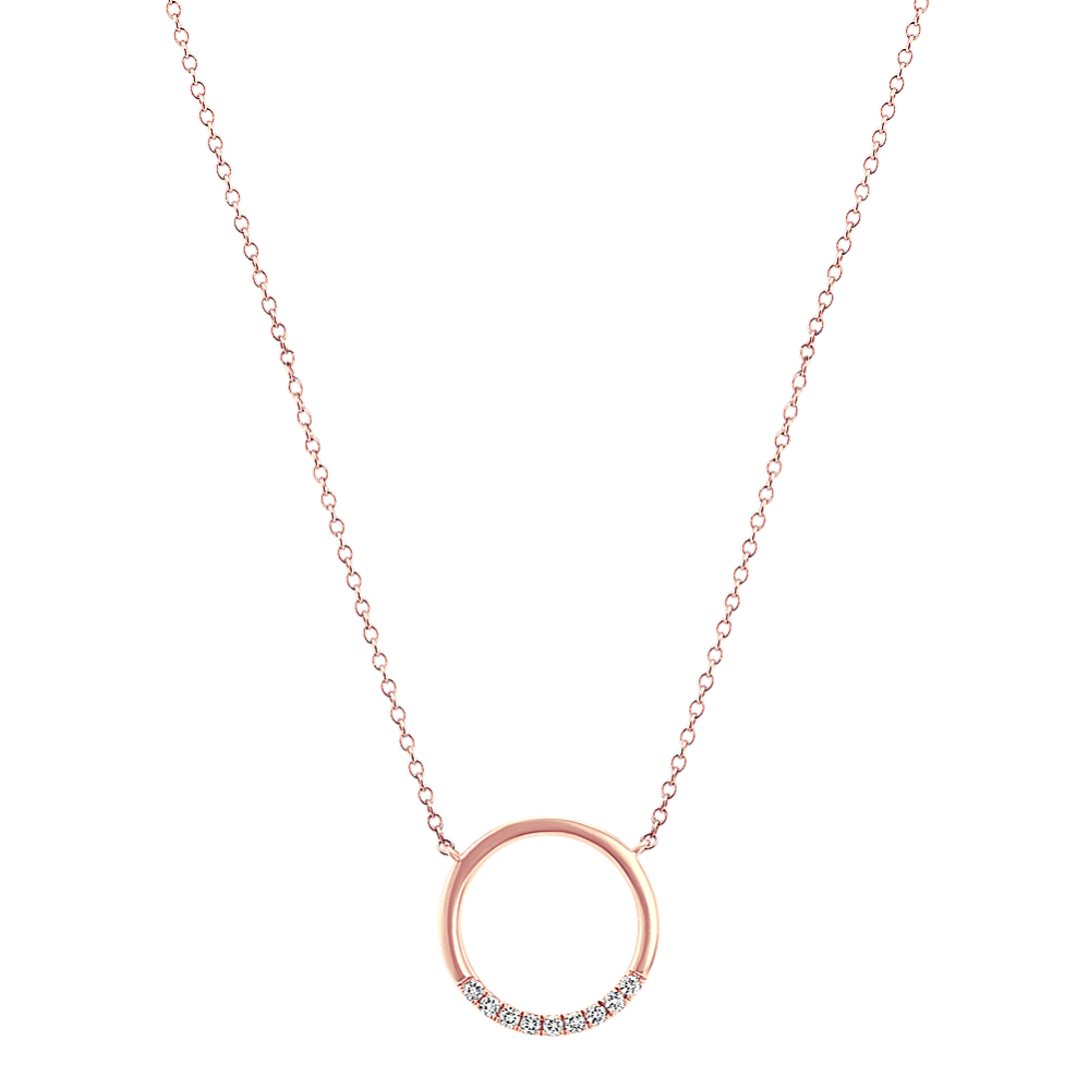 Sonora Diamond Circle Necklace in 14K Rose Gold (18 in)