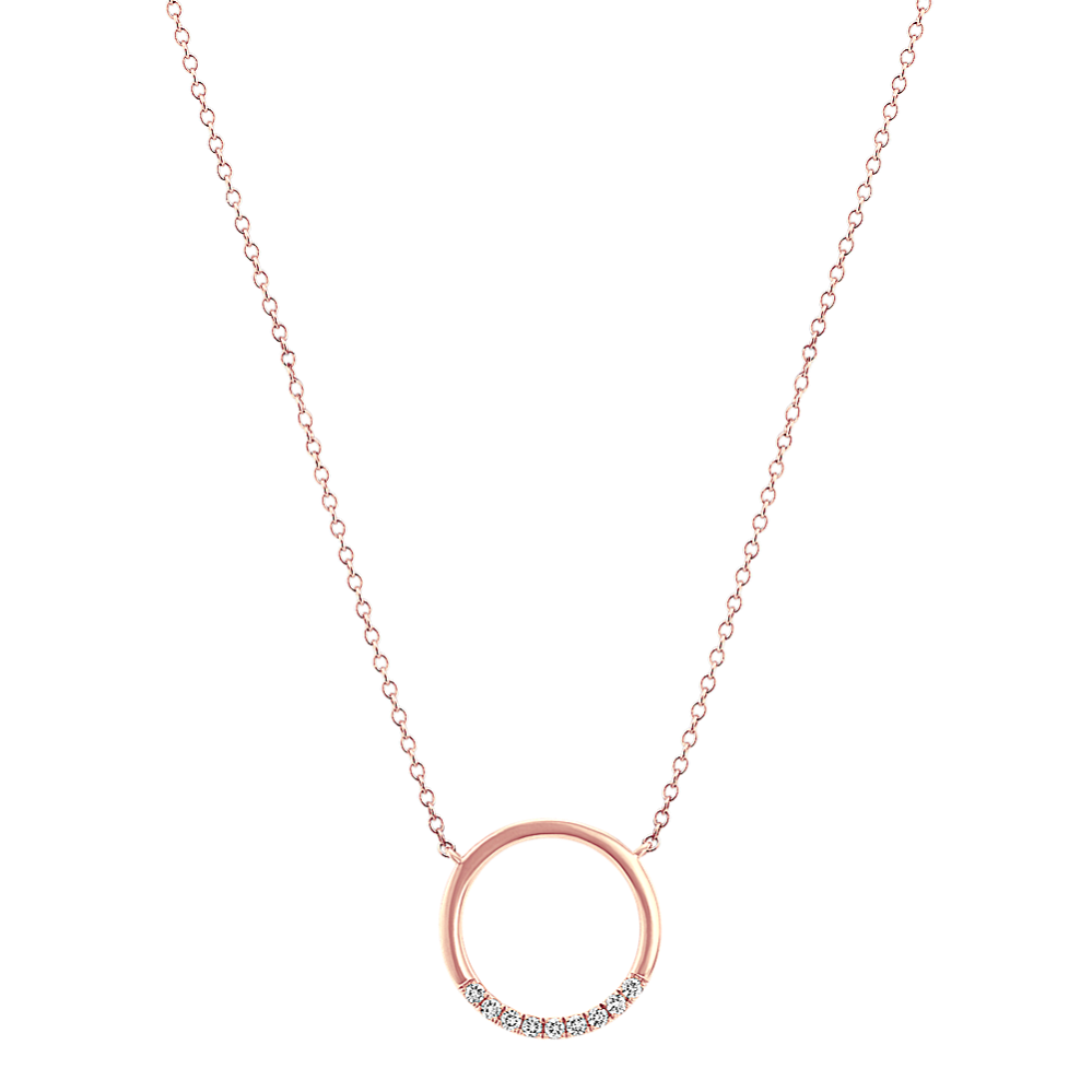 Sonora Diamond Circle Necklace in 14K Rose Gold (18'')
