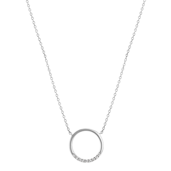 Sonora Diamond Circle Necklace in 14K White Gold (18 in)