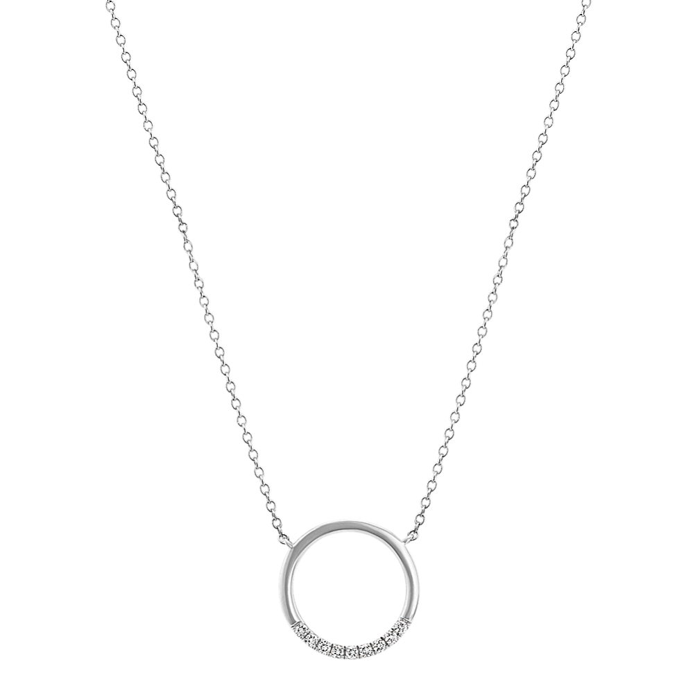 Sonora Diamond Circle Necklace in 14K White Gold (18 in)