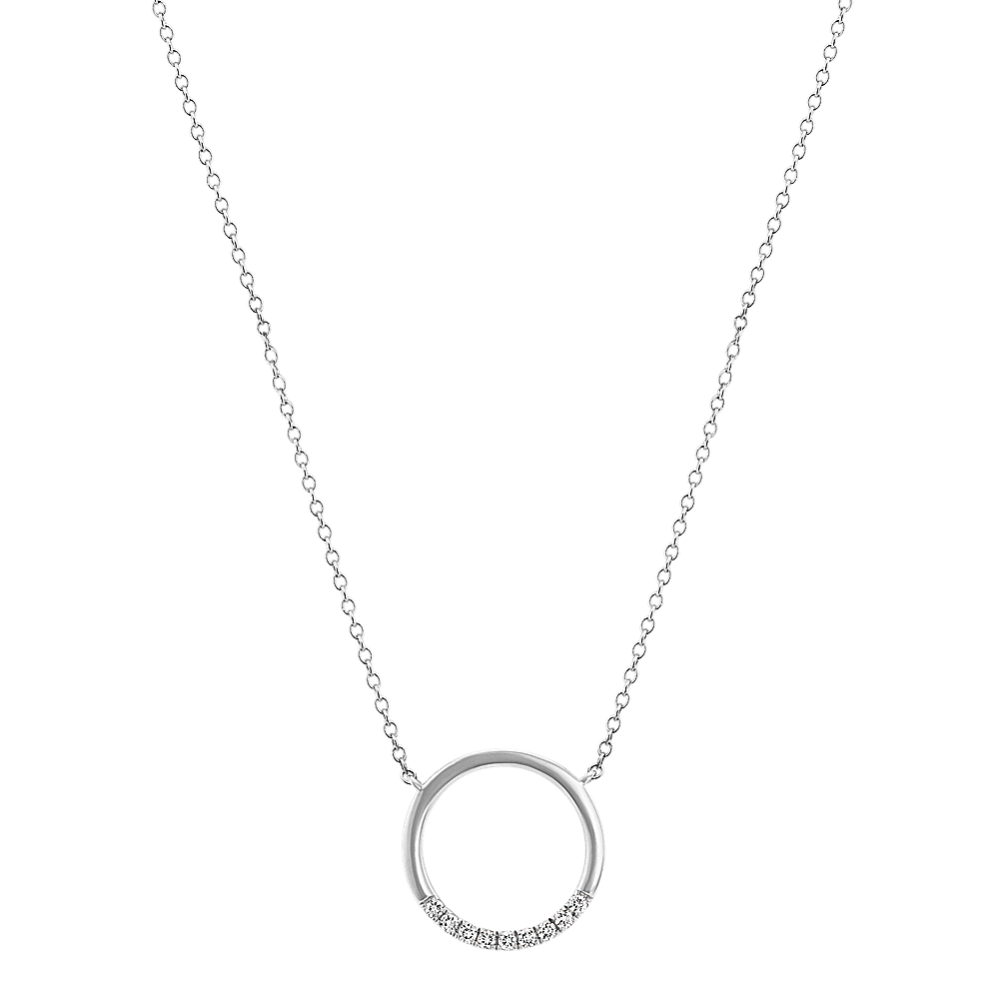 Sonora Diamond Circle Necklace in 14K White Gold (18'')