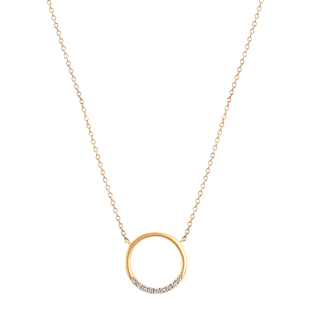 Sonora Diamond Circle Necklace in 14K Yellow Gold (18 in)