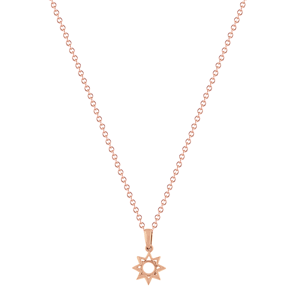 Diamond Star Necklace in 14k Rose Gold