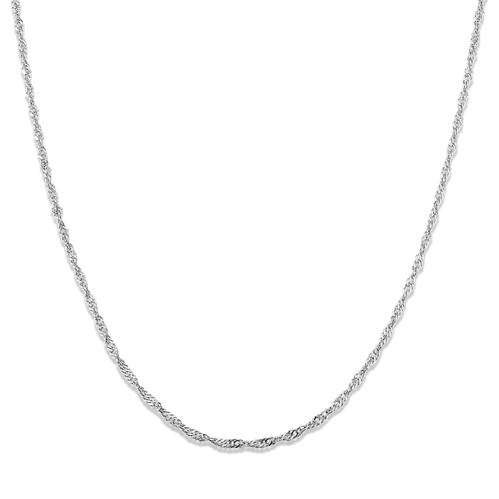 Sterling Silver Adjustable Singapore Chain (20 in)